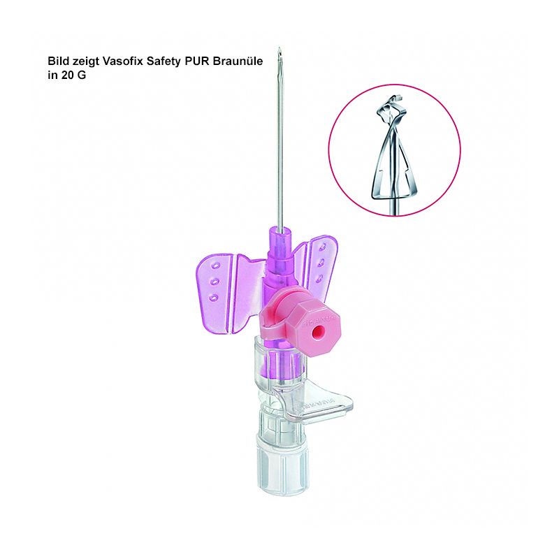 Vasofix Safety 20 G, 1,1 mm, rosa,