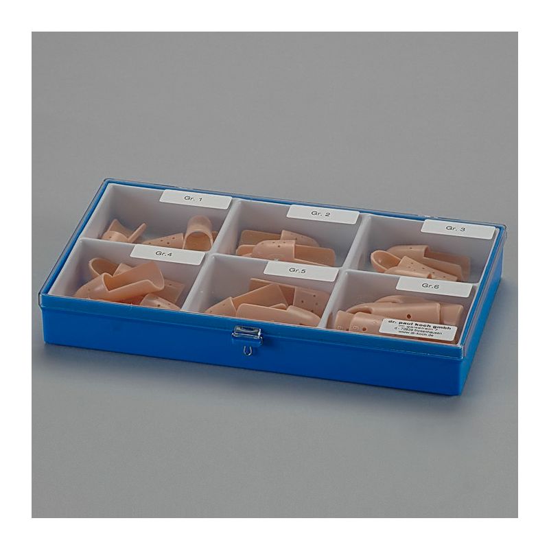 Stack-Fingerschienen hautfarben, im Etui