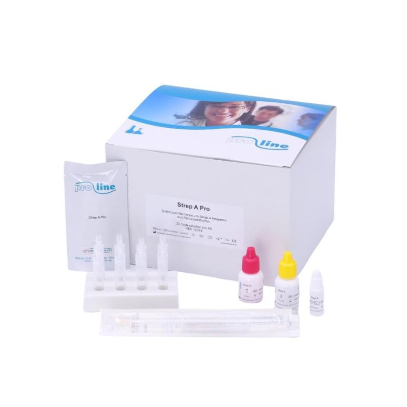 STREP A PRO | PROLINE | Test zum Nachweis von Strep A aus Rachenabstrichen| 20 Testkassetten