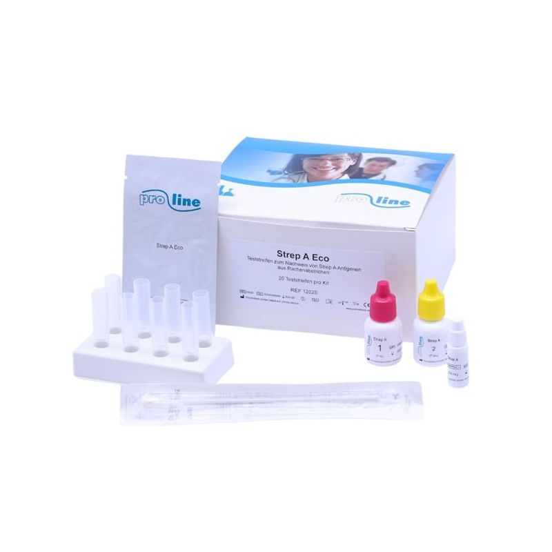 STREP A ECO | PROLINE | Test zum Nachweis von Strep A aus Rachenabstrichen | 20 Teststreifen