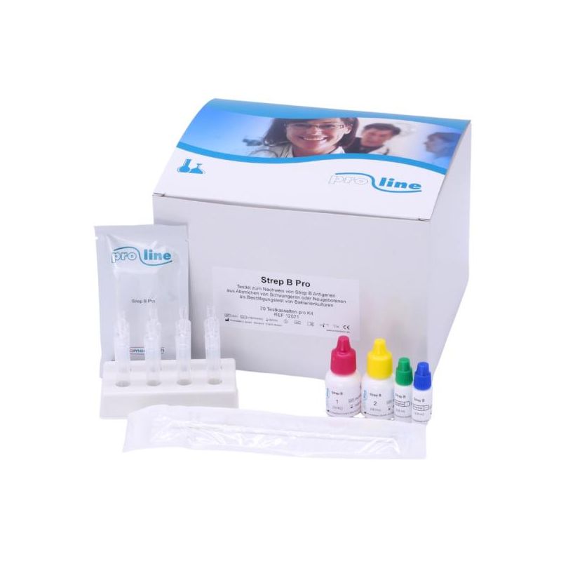 STREP B PRO | PROLINE | Test zum Nachweis von Strep B Antigenen aus Abstrichen | 20 Testkassetten