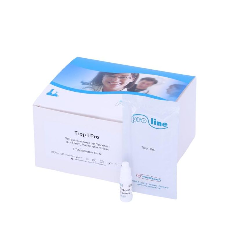 TROP I PRO | PROLINE | Nachweis von Troponin I aus Serum | Plasma oder Vollblut| 5 Testkassetten