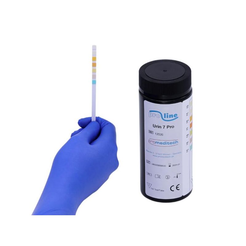 URIN 7 PRO | PROLINE | Harnteststreifen | Leuko-Blut-Nitrit-Protein-Glukose-pH-Keton | 100 Stück