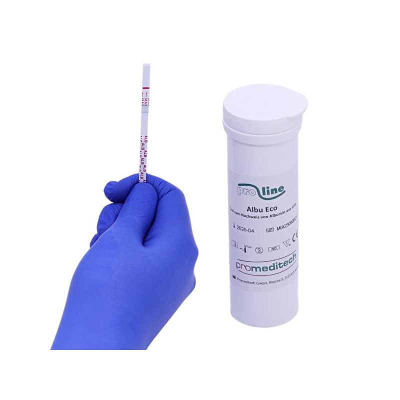ALBU ECO | PROLINE | semiquantitativer Teststreifen zum Nachweis von Albumin aus Urin | 20 Stück