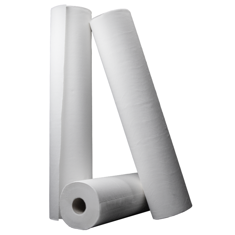 Ärztekrepp / Liegenabdeckrollen | 59 cm x 50 m | 2-lagig | weiß | perforiert auf 38cm | 9 Rollen  einzeln verpackt