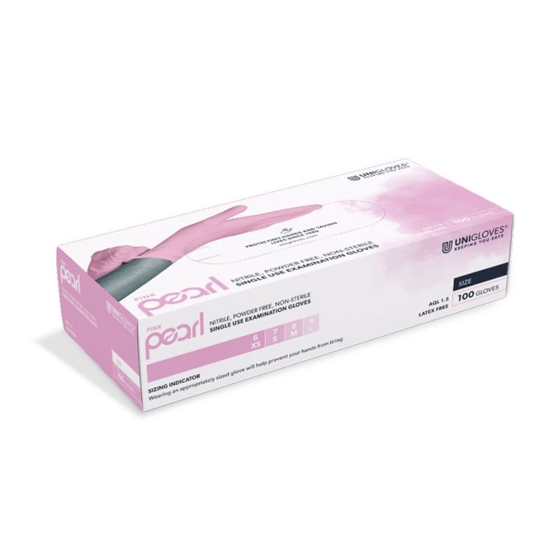 Pink Pearl Nitril U.-Handschuhe Gr. S