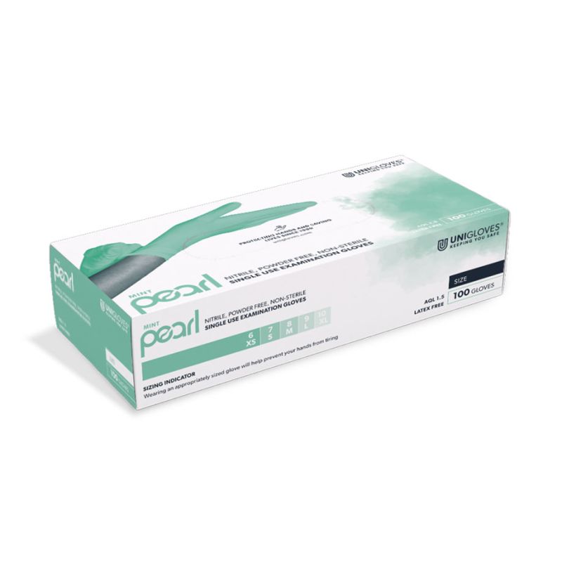 Mint Pearl Nitril U.-Handschuhe Gr. S