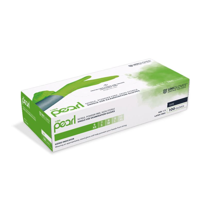Lime Pearl Nitril U.-Handschuhe Gr. S