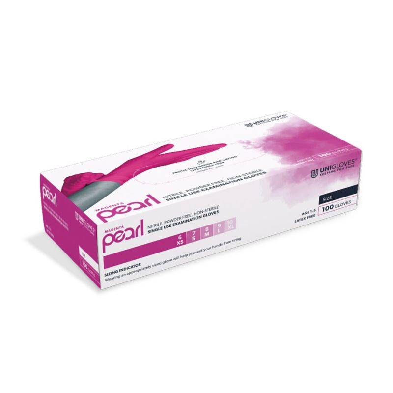 Magenta Pearl Nitril U.-Handschuhe Gr. S