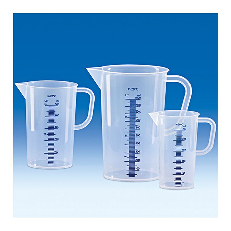 Messbecher, PP, erhabene blaue Skala,