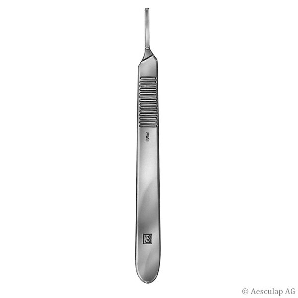 Skalpellgriff Nr. 3,  gerade, 12.5 cm