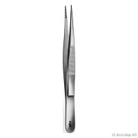Splitterpinzette, gerade, gerieft, 8 cm
