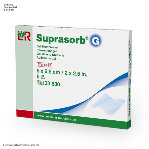 Suprasorb G Gel-Kompressen steril, 5 x 6,5 cm (5 Stck.)