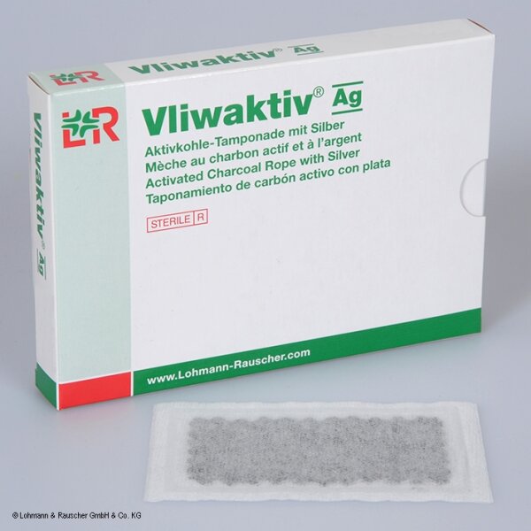 Vliwaktiv Ag Aktivkohle-Tamponaden mit Silber,steril, 10 x 10 cm (10 Stck.)