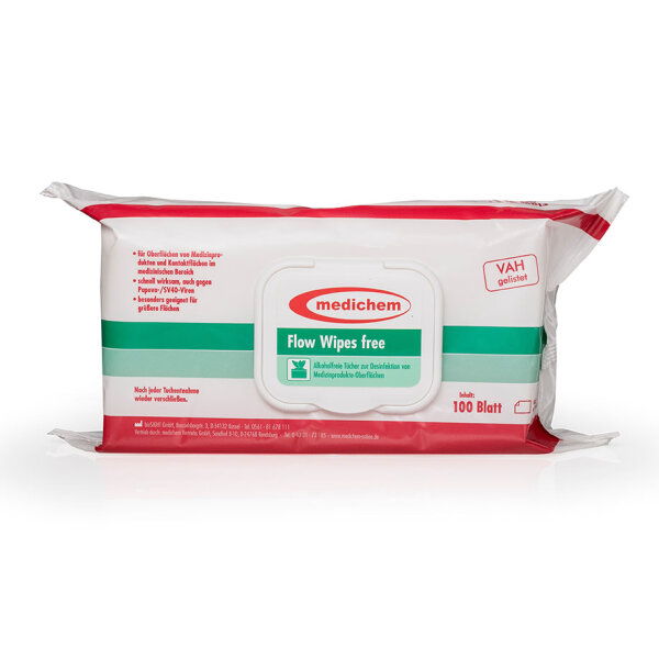 Flow Wipes free Desinfektionstücher (100 Tücher) * nur für den professionellen Gebrauch *