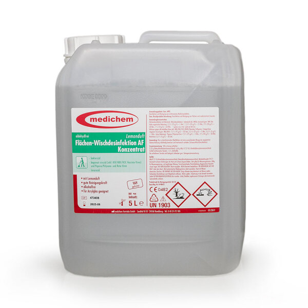 medichem Flächenwischdesinfektion AF, Konzentrat 5 Ltr. * nur für den professionellen Gebrauch *