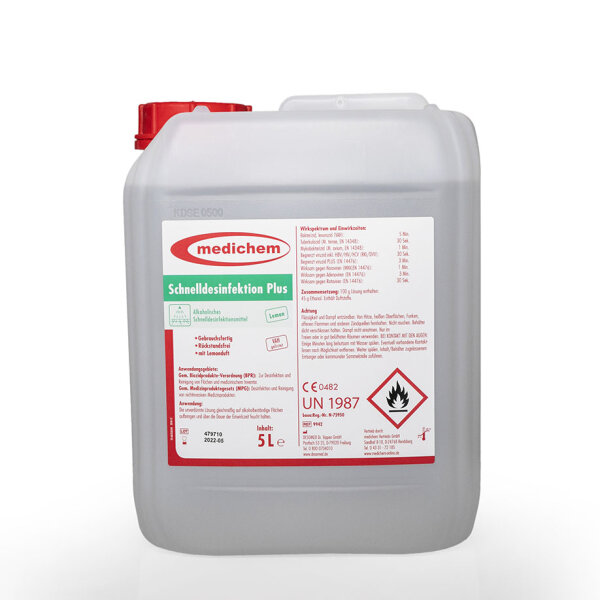 medichem Schnelldesinfektion Plus Lemonduft 5 Ltr. * nur für den professionellen Gebrauch *