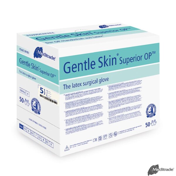 Gentle Skin Superior OP-Handschuhe Latex, PF, steril, Gr. 5,5 (50 Paar)