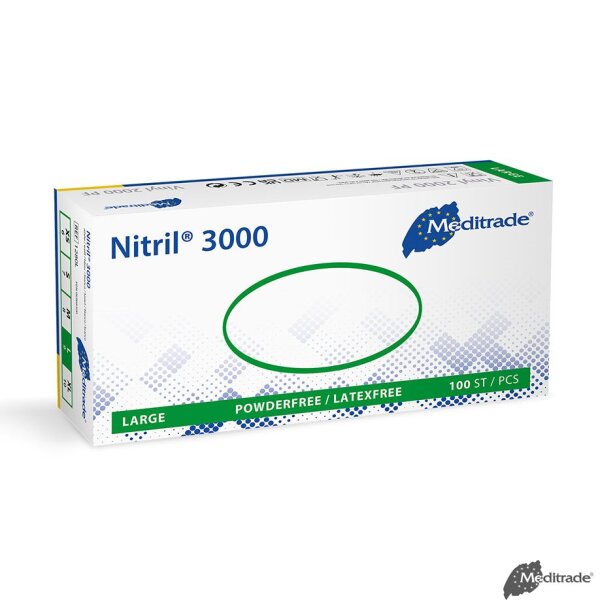 Nitril 3000 U.-Handschuhe, PF, latexfrei, unsteril, Gr. L (100 Stck.)