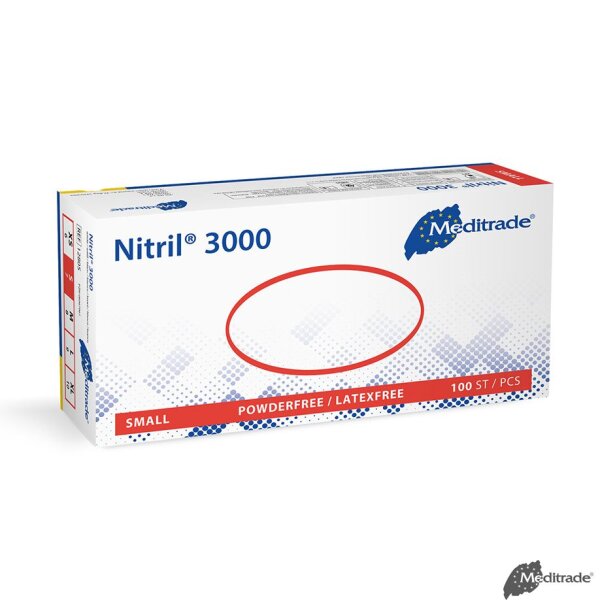 Nitril 3000 U.-Handschuhe, PF, latexfrei, unsteril, Gr. S (100 Stck.)