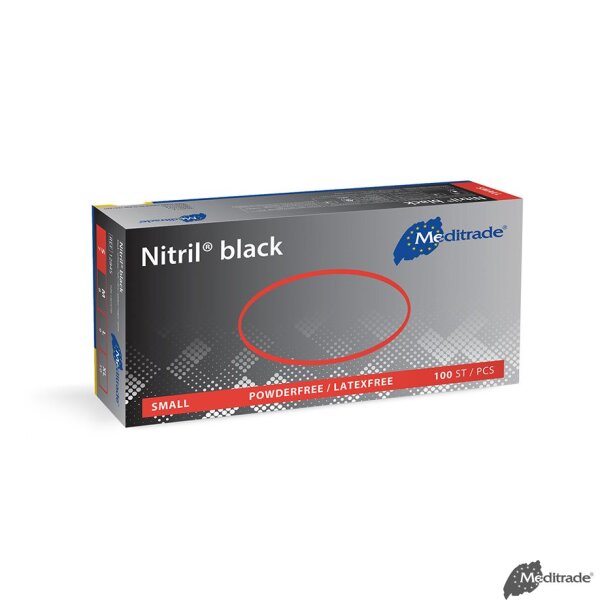 Nitril black U.-Handschuhe, PF, latexfrei, unsteril, Gr. S (100 Stck.)