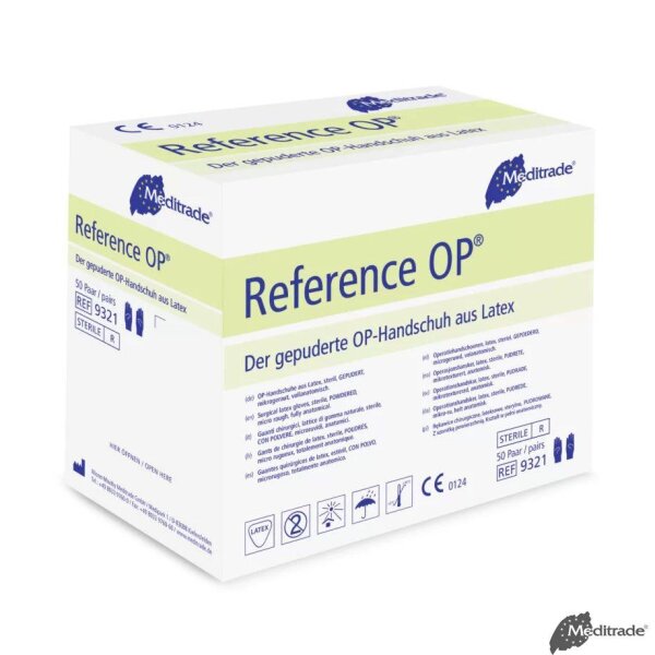 Reference OP-Handschuhe Latex, leicht gepudert, steril, Gr. 6,5 (50 Paar)
