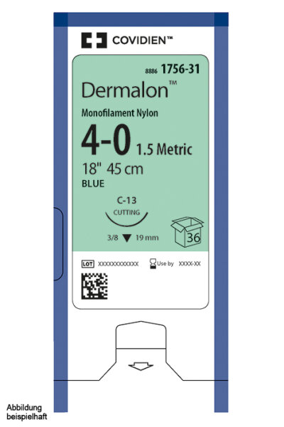 Dermalon C-13 5/0=1 blau Nahtmaterial Fadenlänge 45 cm (36 Stck.)