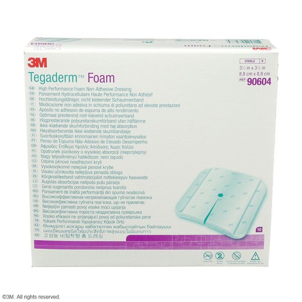 3M Tegaderm Foam Schaumverband nicht klebend, 8,8 x 8,8 cm (10 Stck.)