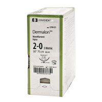 Dermalon C-14 2/0=2 blau Nahtmaterial Fadenlänge 75...