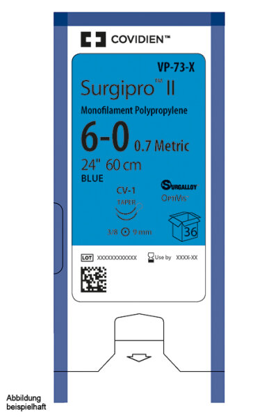 Surgipro II monofil P-13 5/0=1 blau Nahtmaterial Fadenlänge 45 cm (36 Stck.)