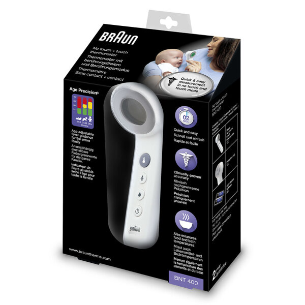 BRAUN Stirnthermometer BNT400WE berührungsfrei, mit Age Precision