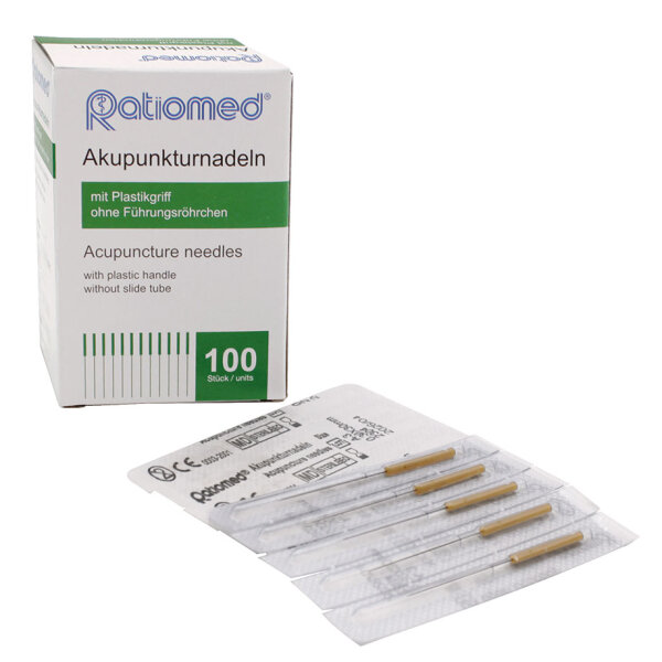 Akupunkturnadeln ratiomed 0,30 x 30 A3 mit Plastikgriff (100 Stck.)