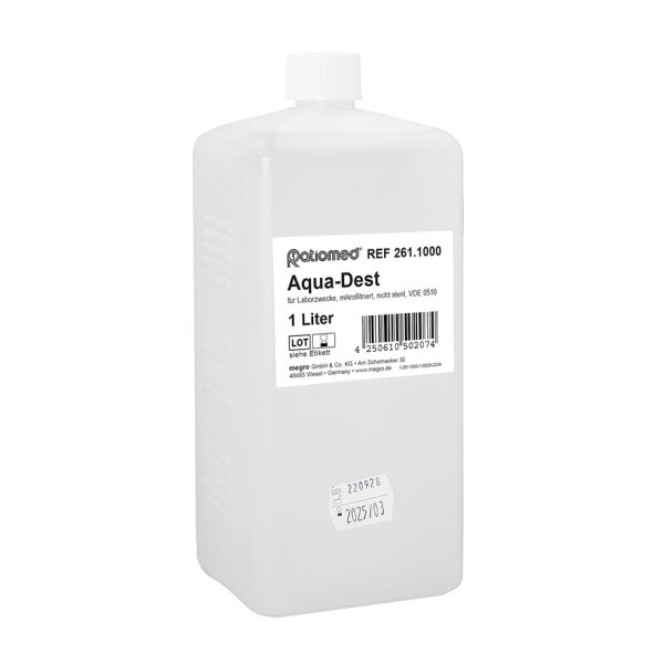 Aqua-Dest 1 Ltr. ratiomed Laborwasser