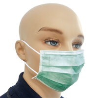 Einmal-Mundschutz grün, mit runden, latexfreien...