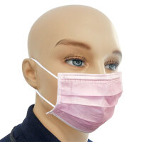 Einmal-Mundschutz pink, mit runden, latexfreien...