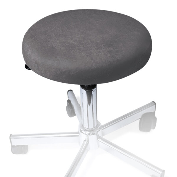 Hockerbezug Frottee graphit für Hocker 40 bis 45 cm Ø