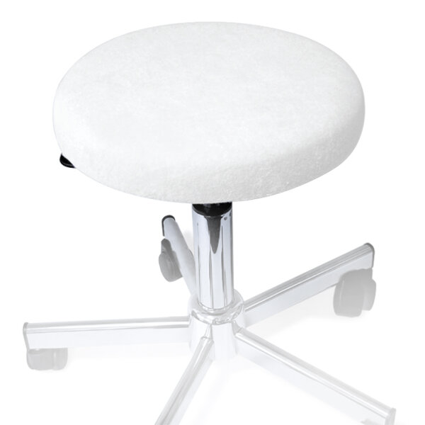 Hockerbezug Frottee weiß für Hocker 40 bis 45 cm Ø