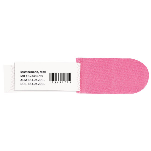 Patientenidentifikationsband für Direktbeschriftung, Laser- u.  für Frühgeborene, rosa (100 Stck.)