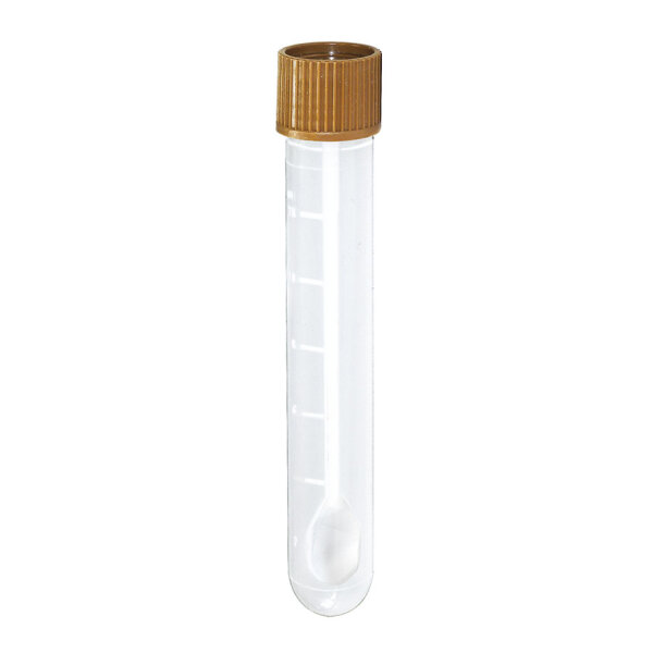 Stuhlröhrchen 13 ml, 16 x 100 mm mit Schraubverschluss braun (1000 Stck.) Verschluss montiert