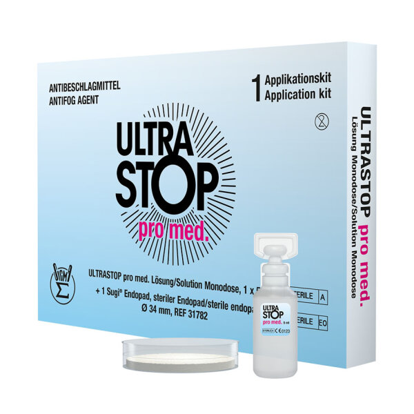ULTRASTOP pro med. 5 ml Monodose inkl. Applikationspads steril (20 Stck.) Antibeschlagmittel
