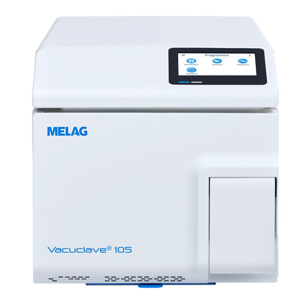 Vacuclave 105 Stand-alone Sterilisator Voraussetzung für die einwandfreie Funktion dieses Autoklaven ist die ordnungsgemäße Aufstellung. Bitte führen Sie diese gemäß beigefügtem Aufstellungsprotokoll durch und senden Sie das Protokoll an die Fa. Melag aus