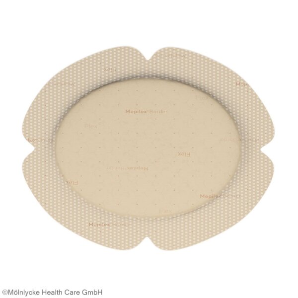 Mepilex Border Flex Oval Schaumverband steril, 13 x 16 cm (5 Stck.) mit Haftrand