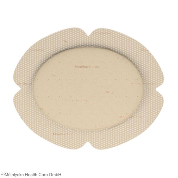 Mepilex Border Flex Oval Schaumverband steril, 15 x 19 cm (5 Stck.) mit Haftrand