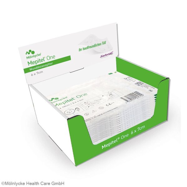 Mepitel One Silikonwundauflagen steril, 6 x 7 cm (70 Stck.) Spenderbox