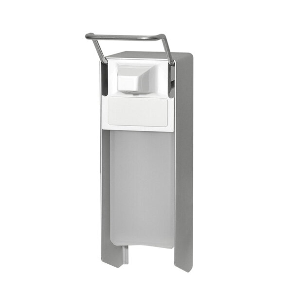 ingo-man classic 500 ml E 26 A/K Seifen- und Desinfektionsmittelspender mit kurzem Bedienhebel, Aluminium silberfarbig eloxiert