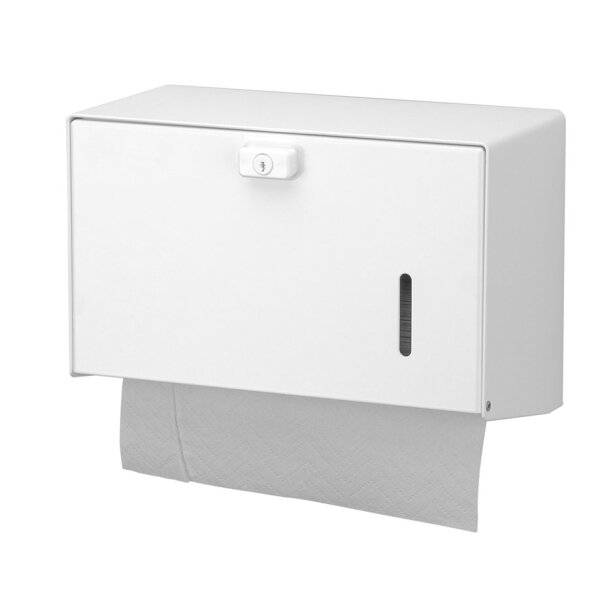 ingo-man Papierhandtuchspender HS 15 P mit Metall-Frontplatte Aluminium, pulverbeschichtet weiß (RAL 9010)