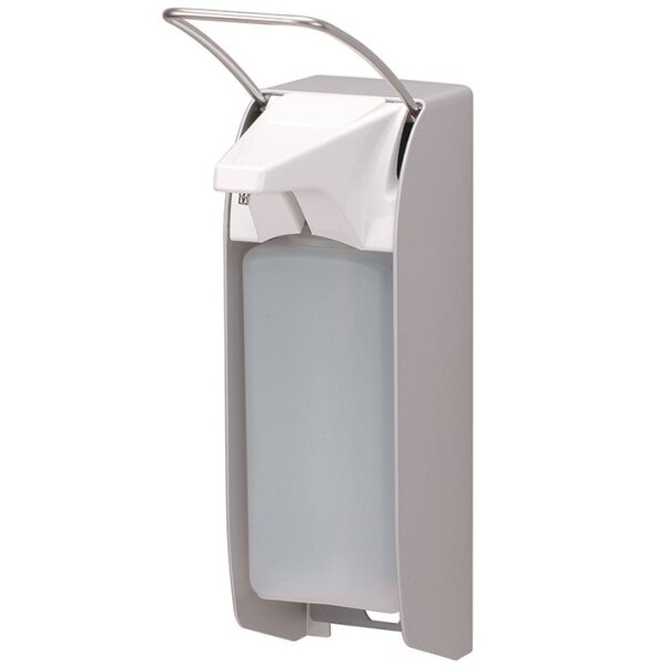 ingo-man plus 1000 ml IMP T A/25 Seifen- und Desinfektionsmittelspender mit kurzem Bedienhebel, Aluminium silberfarbig eloxiert