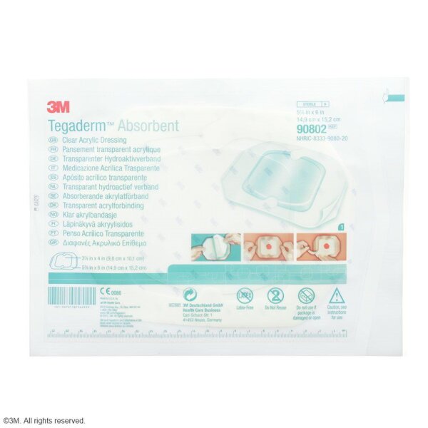 3M Tegaderm Absorbent Acrylverband quadratisch, 14,9 x 15,2 cm (10 Stck.)