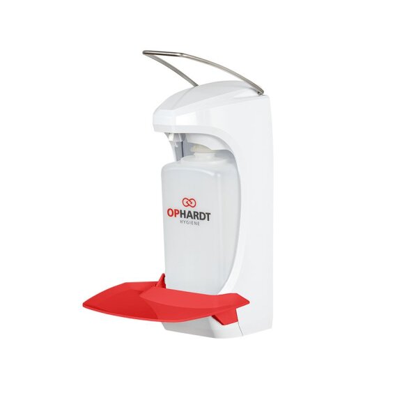 Manueller Desinfektionsmittelspender RX 10 M (Non-Locking) 1000 ml, mit signalroter Abtropfschale