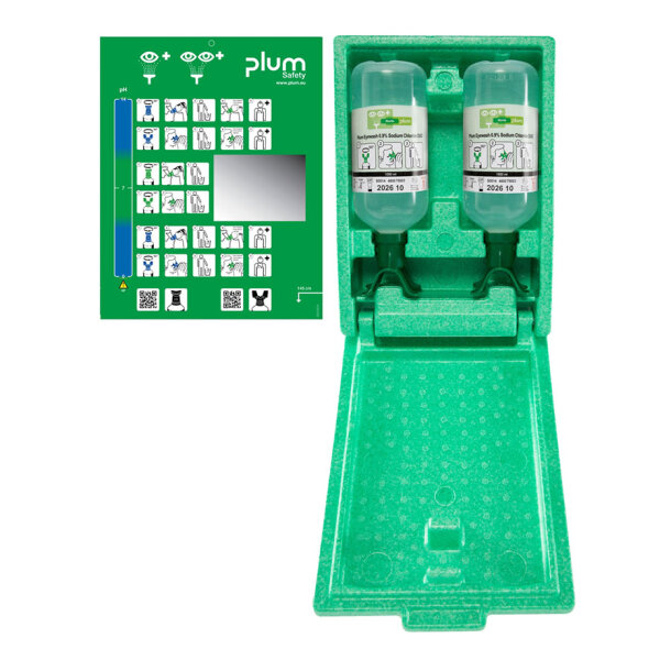 Plum Green Box Duo mit 2 Flaschen in Wandbox mit Spiegel